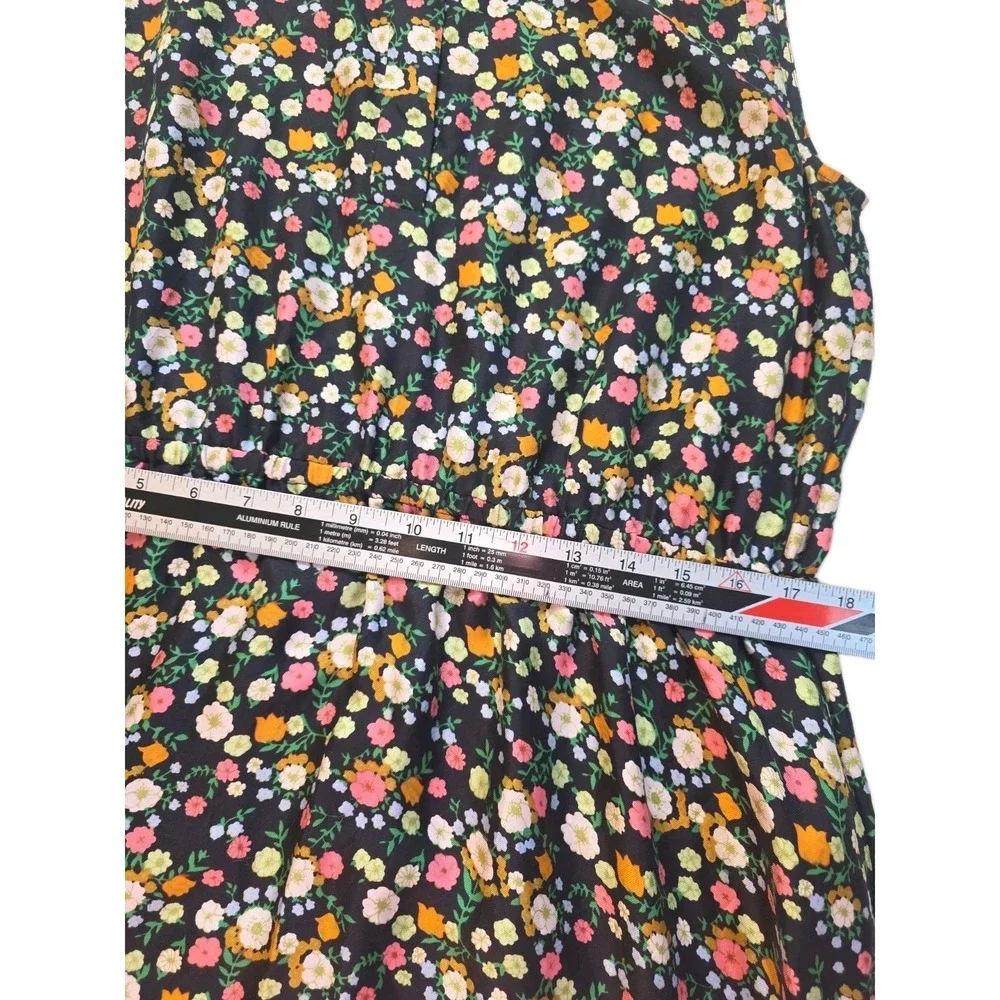 Tory Burch Ryder Silk Floral Shirtdress Villette Mini Black Women's Size 14